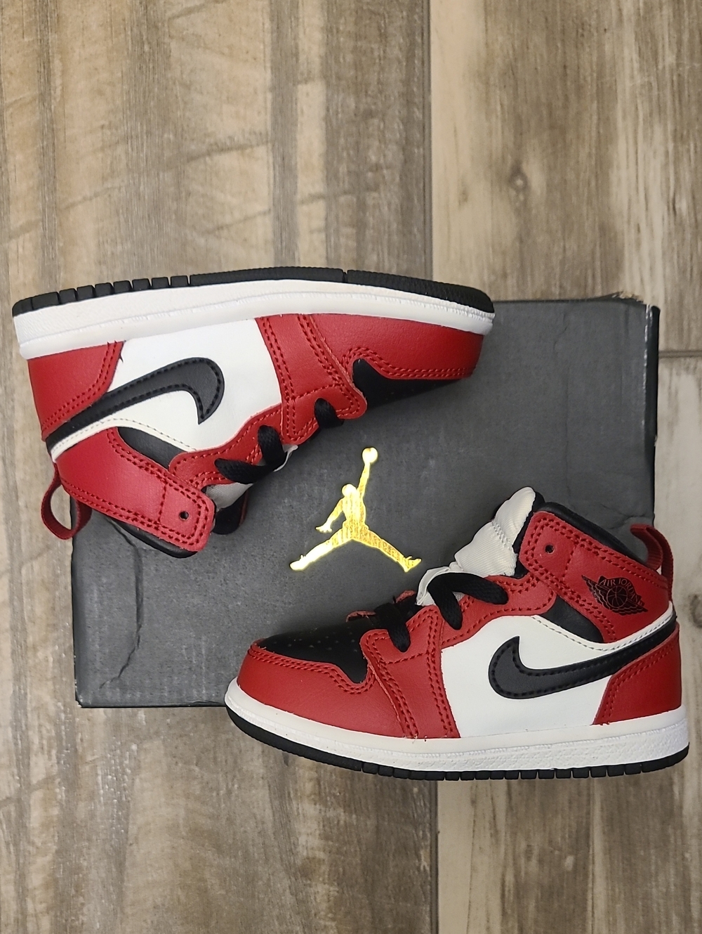 Nike Kids Red/White/Black High-Top Jordan Sneakers